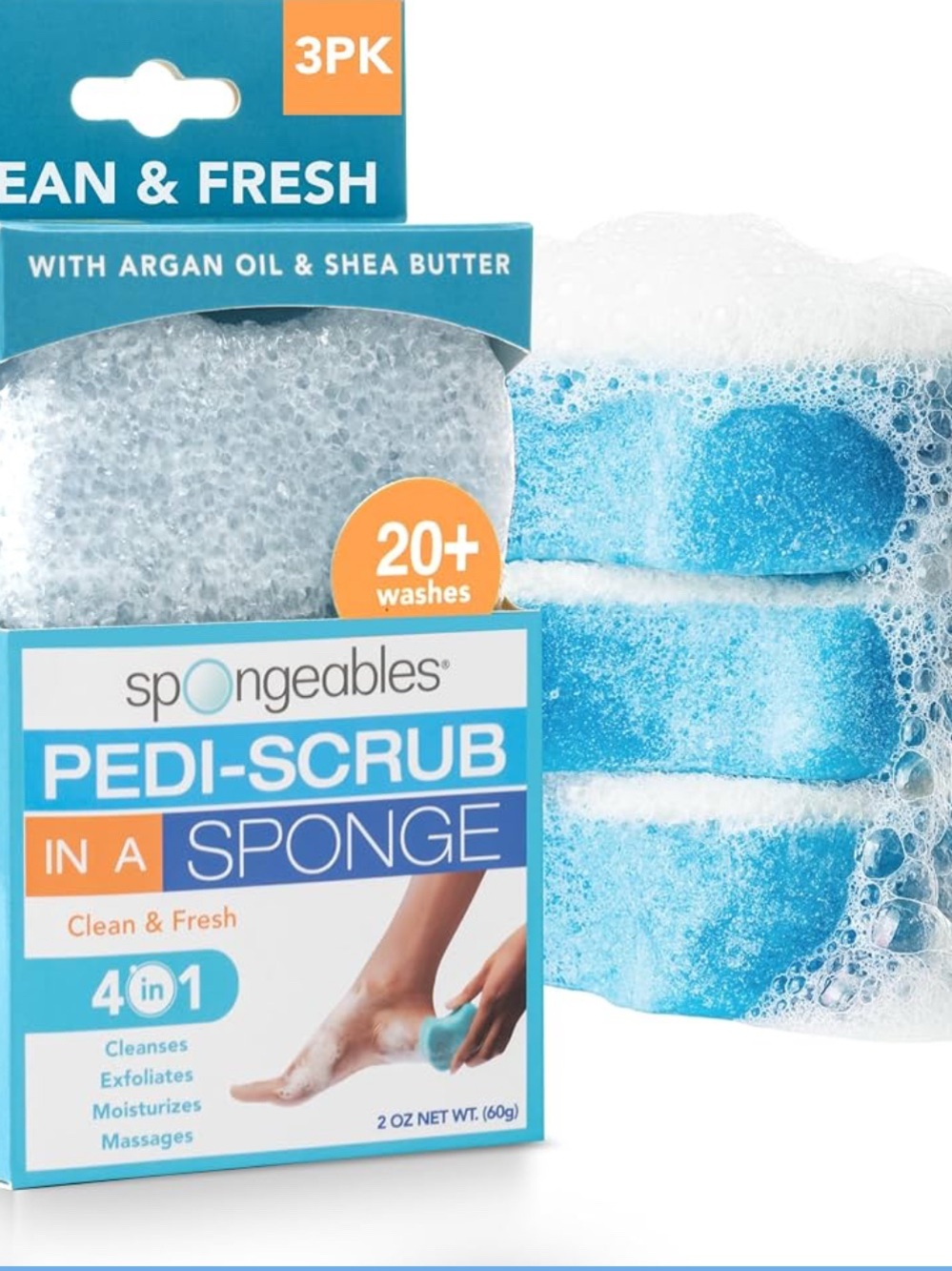 12x pack -  Pedi-Scrub In A Sponge - NEW
